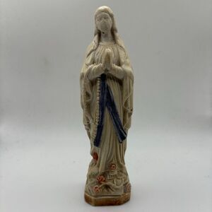 vintage chalkware virgin mary 6” figurine